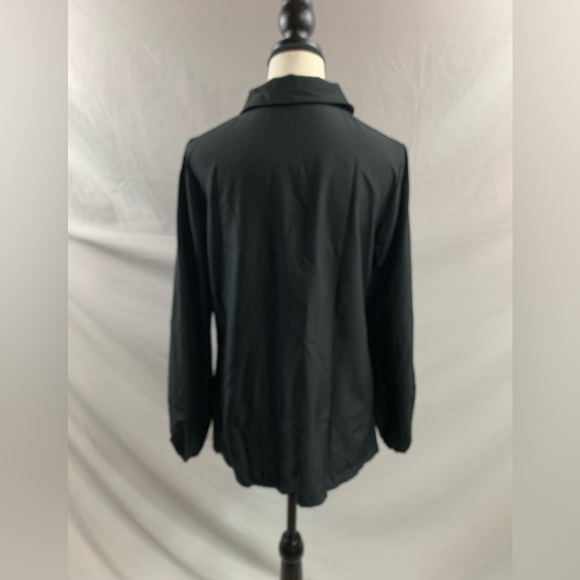 Black Leopard Print Lantern Sleeve Blouse - Picture 4 of 9